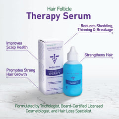NouriTress serum dropper applying to scalp in routine