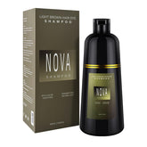 Nova Shampoo 3-in-1 light brown bottle demonstrates easy at-home color care.