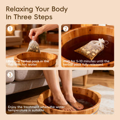 Tablets dissolving in warm water for a NOVAL soothing soak.