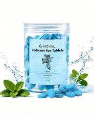 NOVAL Mint Pedicure Tablet dissolving in warm water for a refreshing foot soak