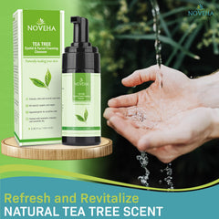 NOVEHA Tea Tree Foaming Cleanser organic ingredients nourish skin while removing impurities.