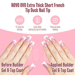 NOVO OVO berry pink soft gel nail extensions for durable daily wear