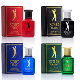 NovoGlow Solo Red bottle front view for versatile daily wear.
