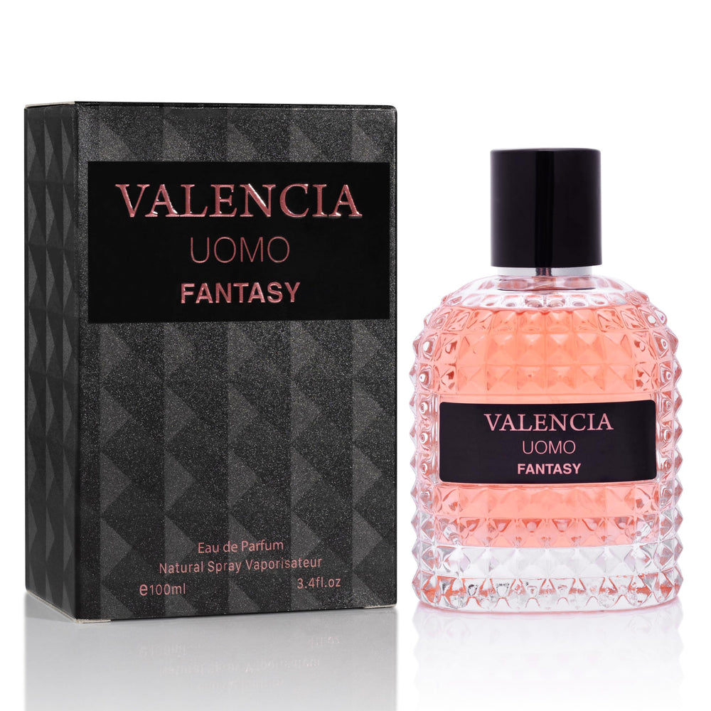 NovoGlow Valencia UOMO Fantasy bottle front, ideal for daily wear and confident presence.