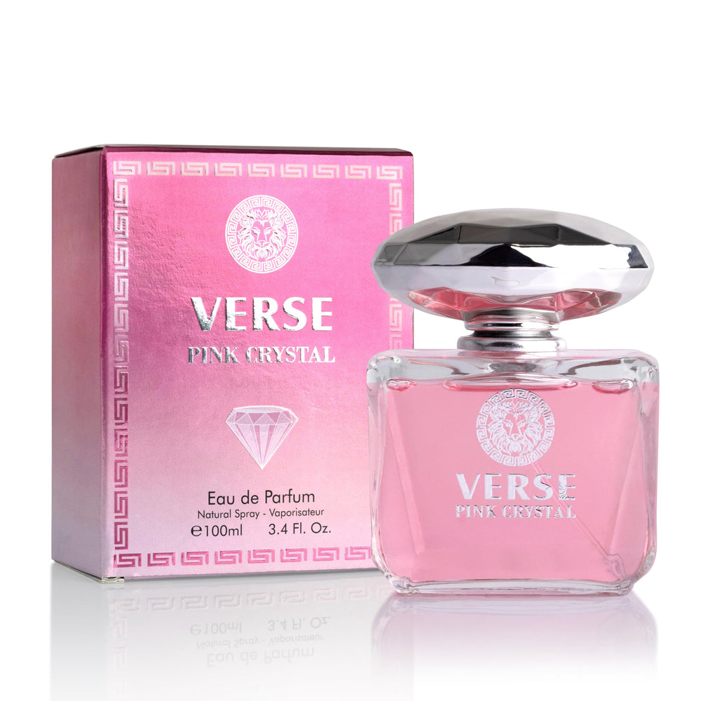 NovoGlow Verse Pink Crystal bottle front view, ideal for everyday wear