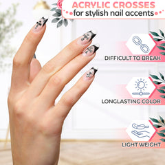 Novsix silver acrylic nail charms offer long-lasting shine for versatile designs.