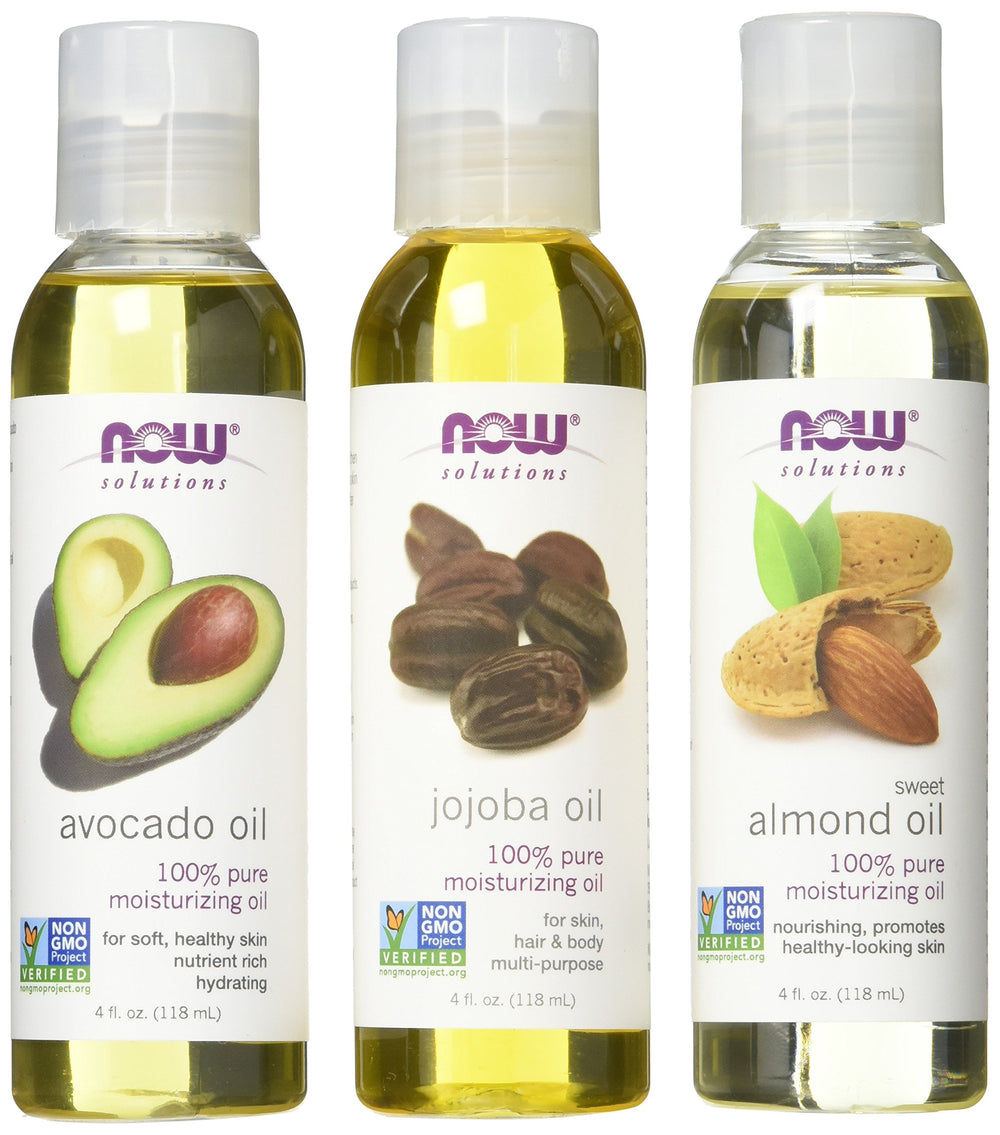 NOW Foods Sweet Almond Oil bottle for nourishing skin in daily care.