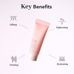 NOWATER Collagen Wrapping Mask on cheek illustrating elasticity boost.