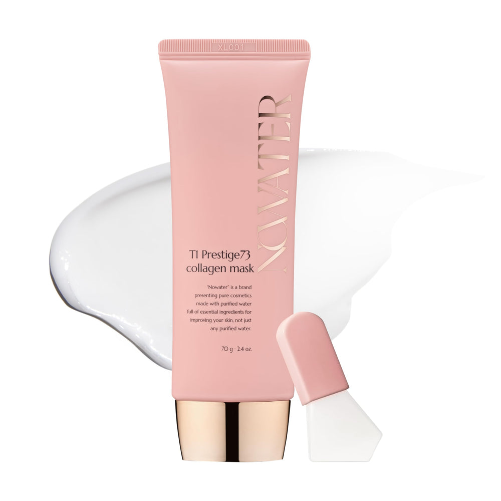 NOWATER Collagen Wrapping Mask showing glass skin glow and hydration benefits.