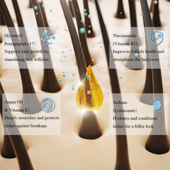 NP Natures Philosophy eyelash growth serum bottle enhances lash density while supporting sensitive eyes.