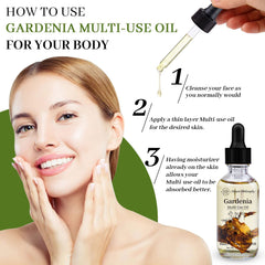 NP NATURES PHILOSOPHY Gardenia oil with jojoba and camellia blend showcased.