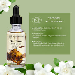 Gardenia Multi-Use Oil dropper closeup demonstrates precise dispensing.
