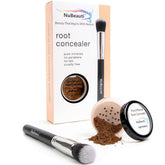 NuBeauti Hair Root Touch Up Powder Light Auburn brush application for seamless blend.