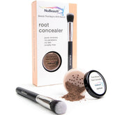 NuBeauti Hair Root Touch Up Powder Light Brown with brush for precise root concealment
