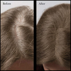 NuBeauti Precision Root Brush applying mineral powder for seamless root coverage