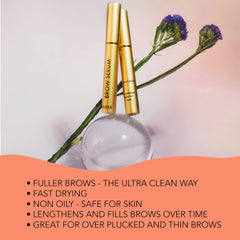Nuele Brow Serum close-up reveals a lightweight, fast-drying formula.