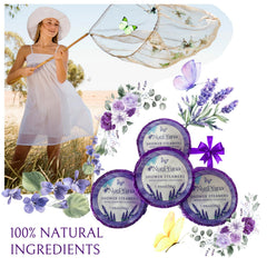 NuePhina steamers releasing lavender aroma as they melt in water.