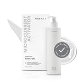 NuFACE Aqua Gel Activator bottle pour enables smooth, even distribution for consistent microcurrent conduction.