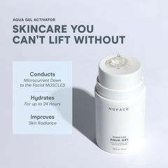 NuFACE Aqua Gel Activator translucent gel provides comfortable contact and hydration.