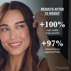 NULASTIN brow serum applied to clean brows for smooth, even coverage