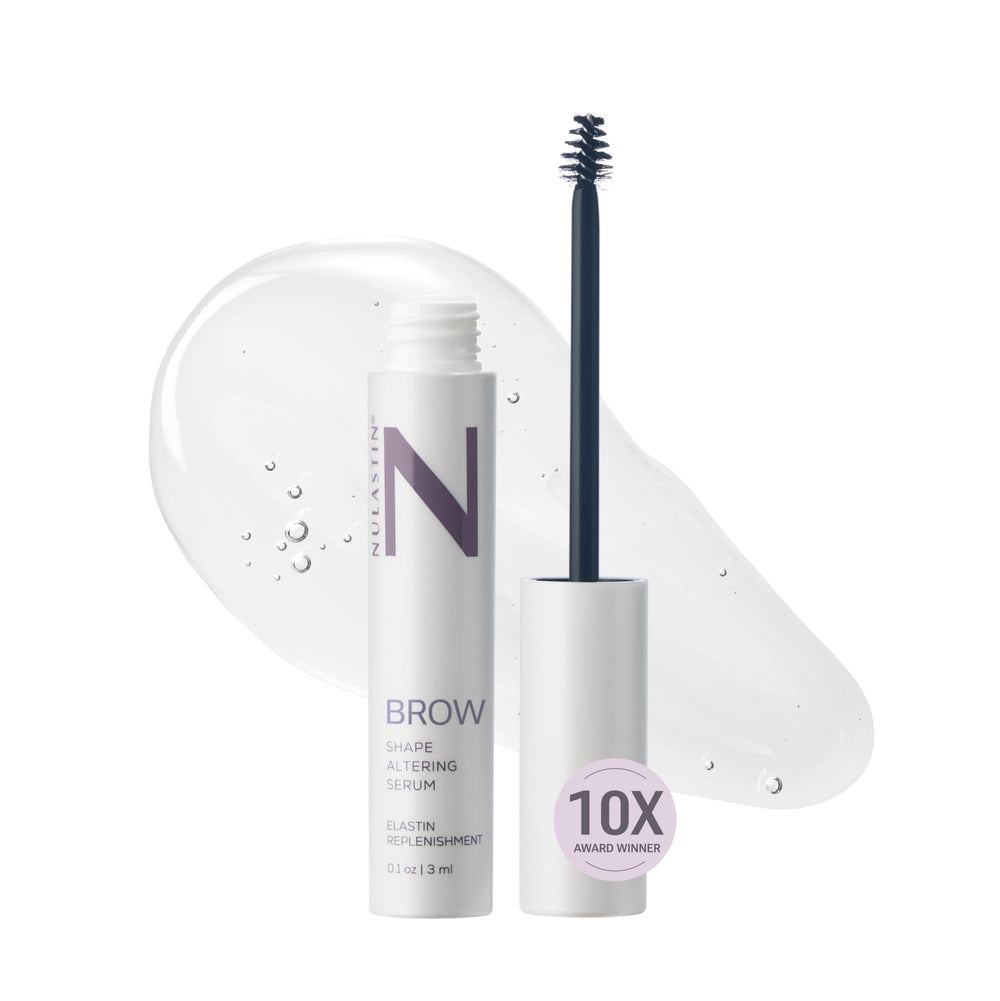 NULASTIN Shape Altering Eyebrow Serum bottle close-up for easy daily application