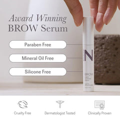 NULASTIN Shape Altering Eyebrow Serum brush in action for precise brow coating