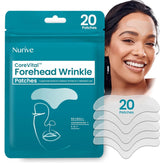 Nurive Advanced Wrinkle Patches on the forehead for overnight smoothing.