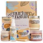 Nurture by Nature Botanicals Relaxing Gift Basket image for at-home pampering and stress relief.