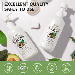 NUSPA Coconut Avocado Conditioner bottle emphasizes nourishing oils for frizz control.