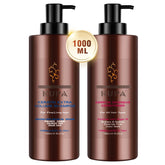 NUSPA Keratin Shampoo bottle shows gentle cleansing and added volume for damaged or frizzy hair