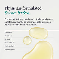 Nutrafol Conditioner on damp hair delivering moisture and elasticity.