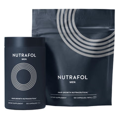 Nutrafol Men bottle front displaying hair growth support for men