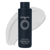 Nutrafol Men’s 2-in-1 bottle pour, showing sulfate-free daily cleansing.