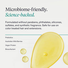 Color-safe, sulfate-free Nutrafol Shampoo protects color-treated hair while cleansing.