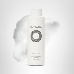 Nutrafol Root Purifier Shampoo lather demonstrating gentle cleansing and scalp balance