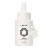 Nutrafol Women's Hair Serum bottle on a clean surface for daily scalp nourishment.