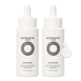 Nutrafol Women's Hair Serum pack shot showing two bottles for daily scalp nourishment