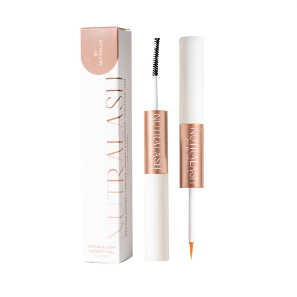 NutraLash bottle pour demonstrates easy, controlled application for daily lash and brow care.