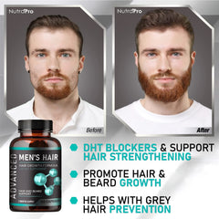 NutraPro bottle on shelf for a daily men’s hair vitality routine