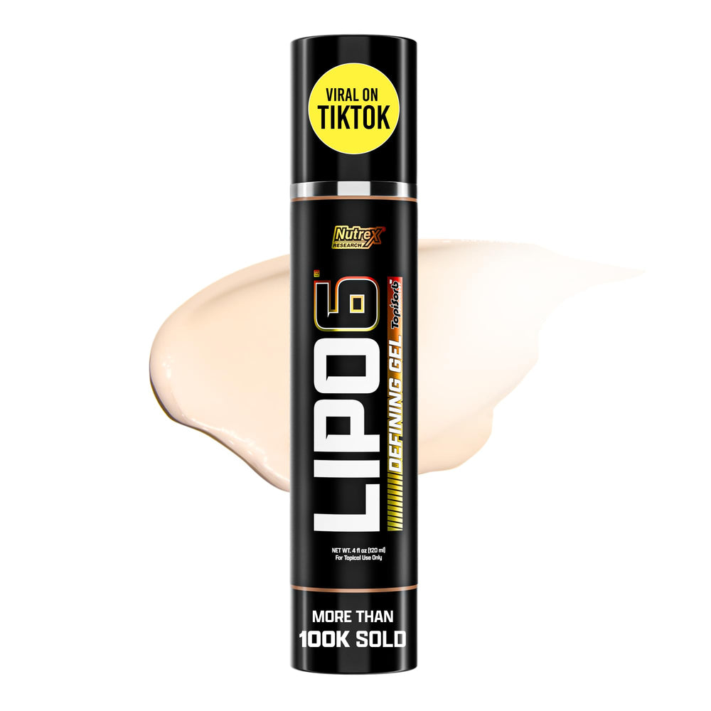 Nutrex Lipo-6 Defining Gel on stomach area for firmer, smoother skin