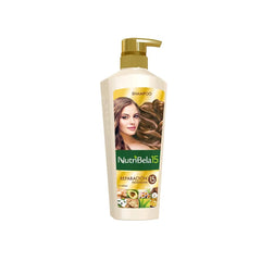 Nutribela 15 Intensive Repair Shampoo bottle highlights deep conditioning for damaged hair