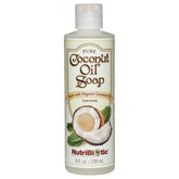 NutriBiotic coconut oil soap bar close-up, unscented and skin-friendly.