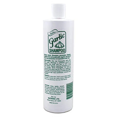 Nutrine garlic shampoo unscented 16oz packaging image-2 close-up for clarity