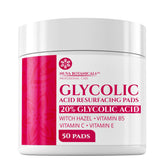 Nuva Botanicals 20% Glycolic Pads pack for at-home exfoliation and improved skin texture.