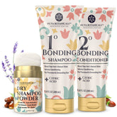 Nuva Botanicals dry shampoo powder close-up for quick root refresh and oil absorption
