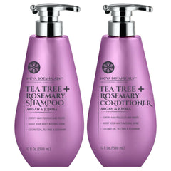 Nuva Botanicals Tea Tree Rosemary Shampoo bottle for refreshing cleanse and healthier scalp