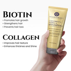 Nuva Botanicals Vanilla Conditioner bottle detangles and adds natural shine.