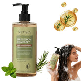 Nuvara Root Revival Shampoo bottle showing root lift and lightweight cleansing.