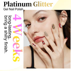 NXJ INFILILA gold-silver gel nail art set with shimmer