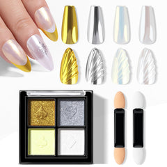 NXJ INFILILA gold pearl chrome powder for radiant mirror nails